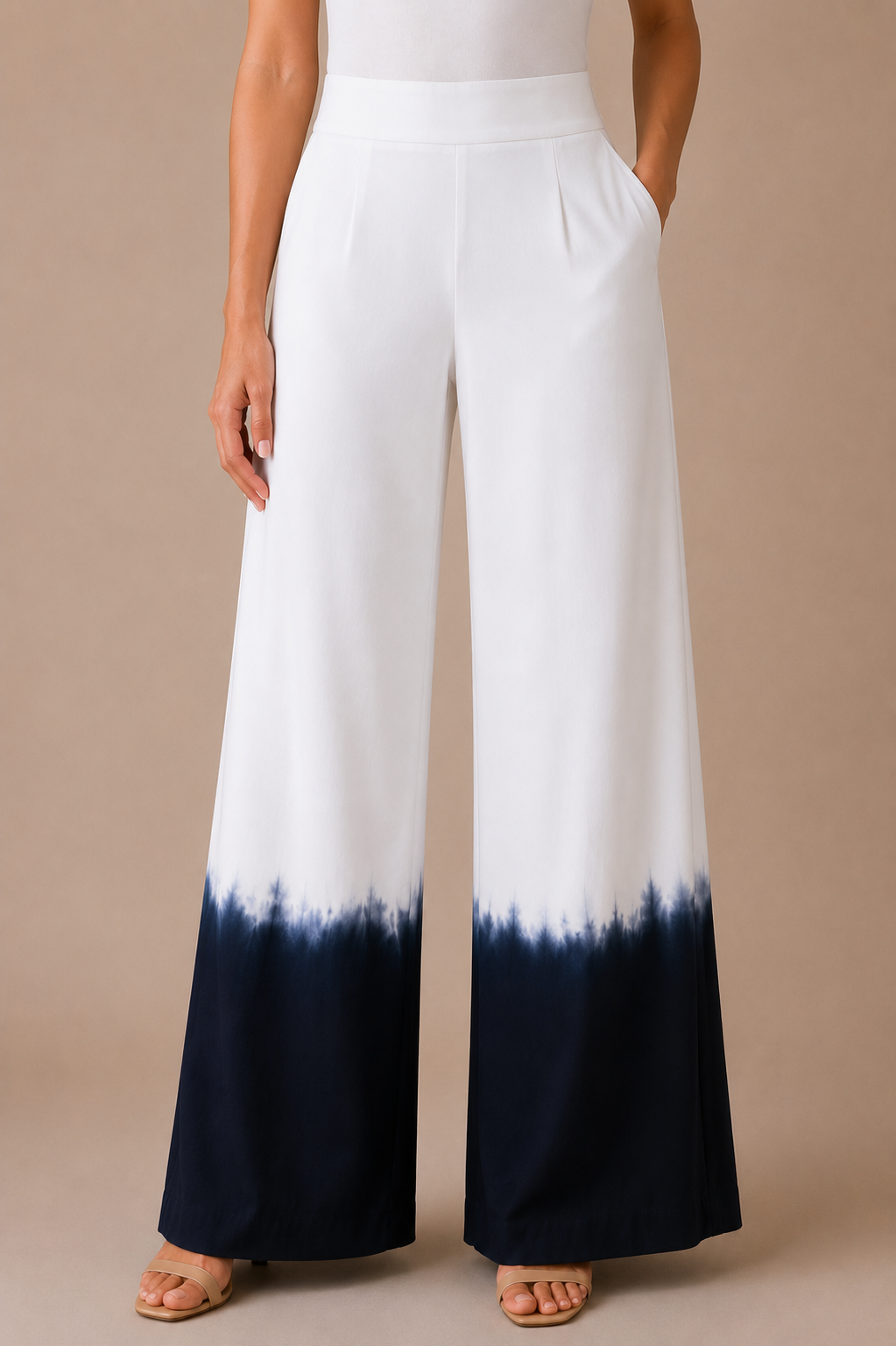 Batik Two-Tone Tailored Wide Leg Pant