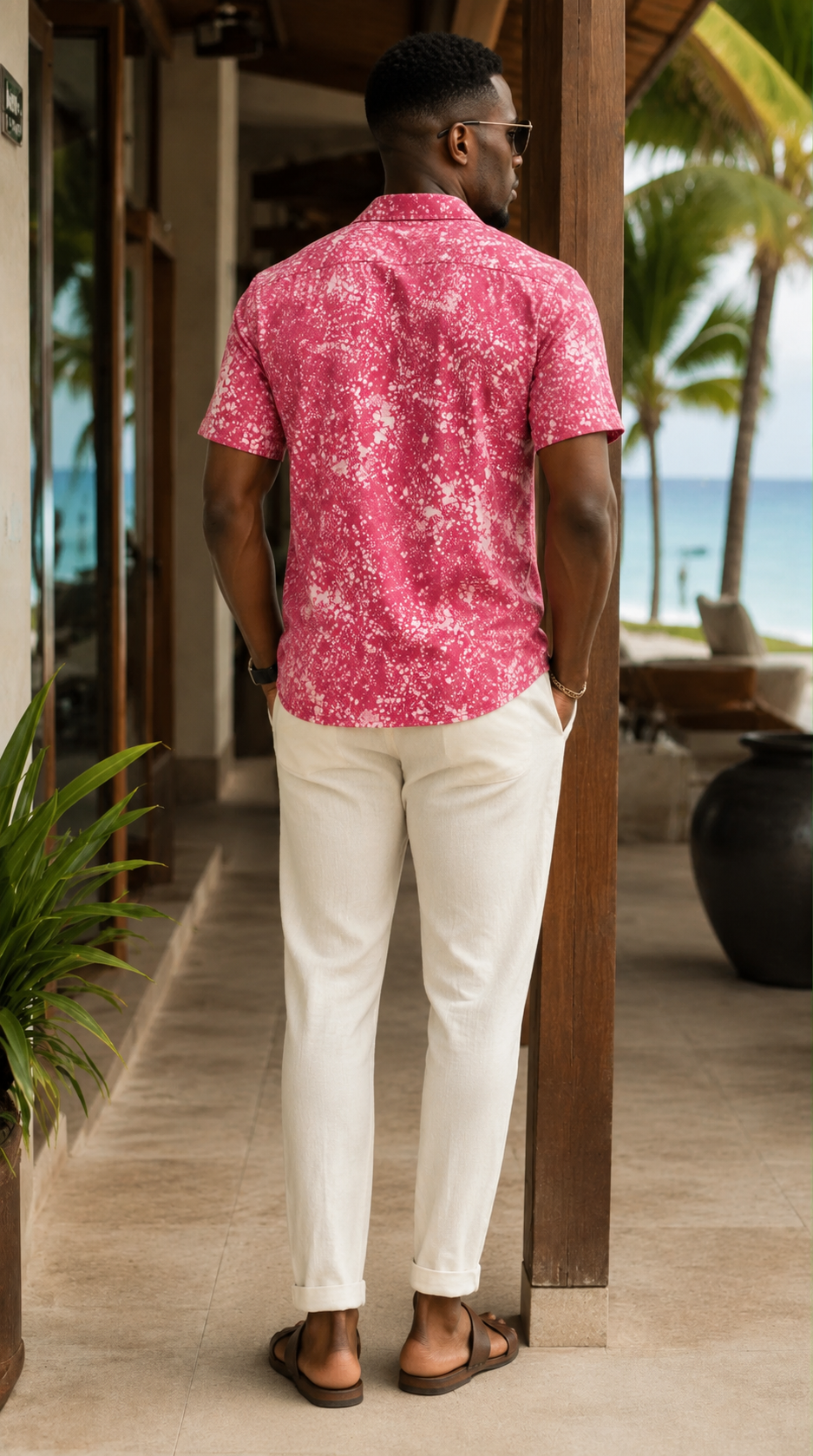 Splashed Batik Dusty Rose Shirt