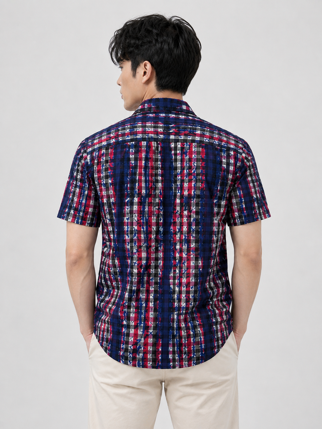 Indigo Grid Batik Shirt II