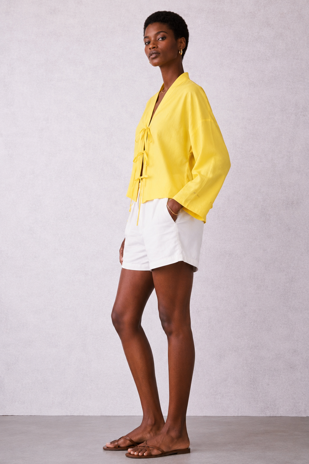 Golden Sol Tie-Front Top