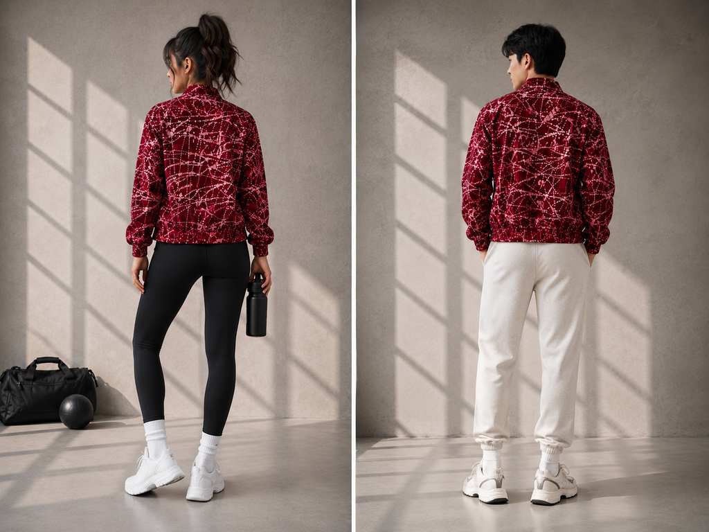 Crimson Splatter Batik Bomber Jacket