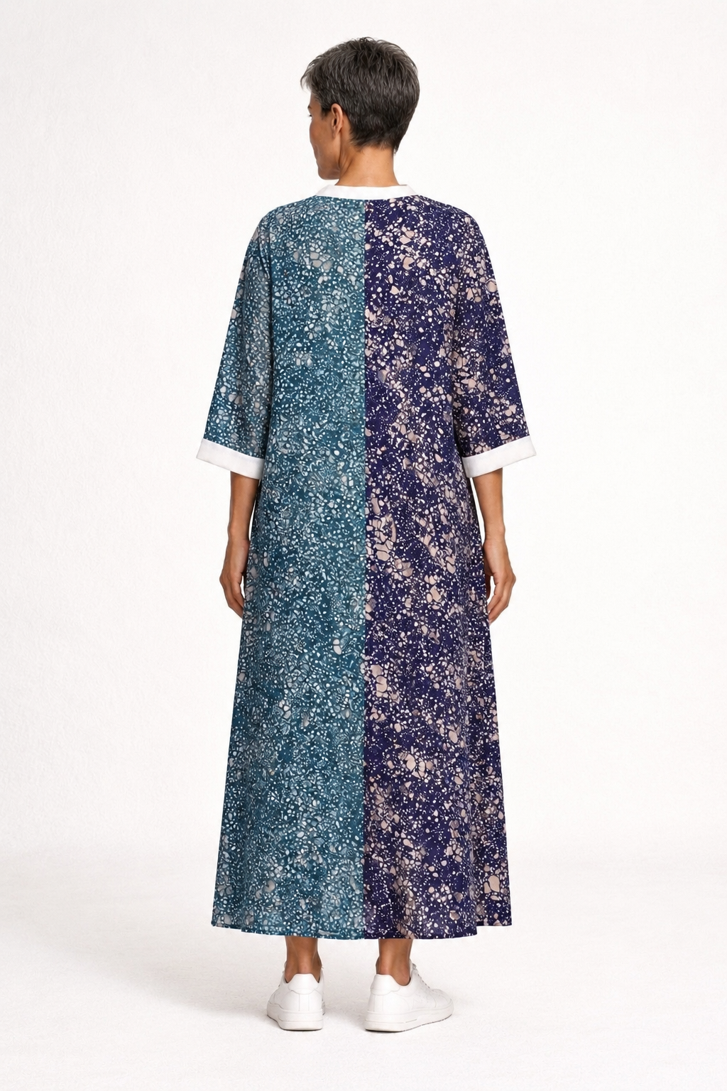Twilight Contrast Rib Batik Dress