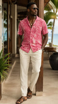 Splashed Batik Dusty Rose Shirt