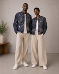 Midnight Ripple Batik Bomber Jacket