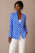 Azure Bloom Batik Blazer