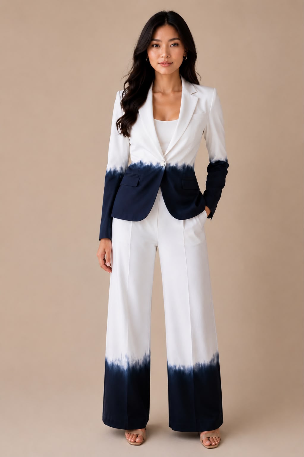 Batik Two-Tone Tailored Wide Leg Pant