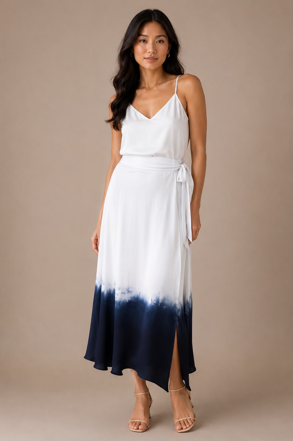 Artisan Silk Batik Front-Knot Skirt