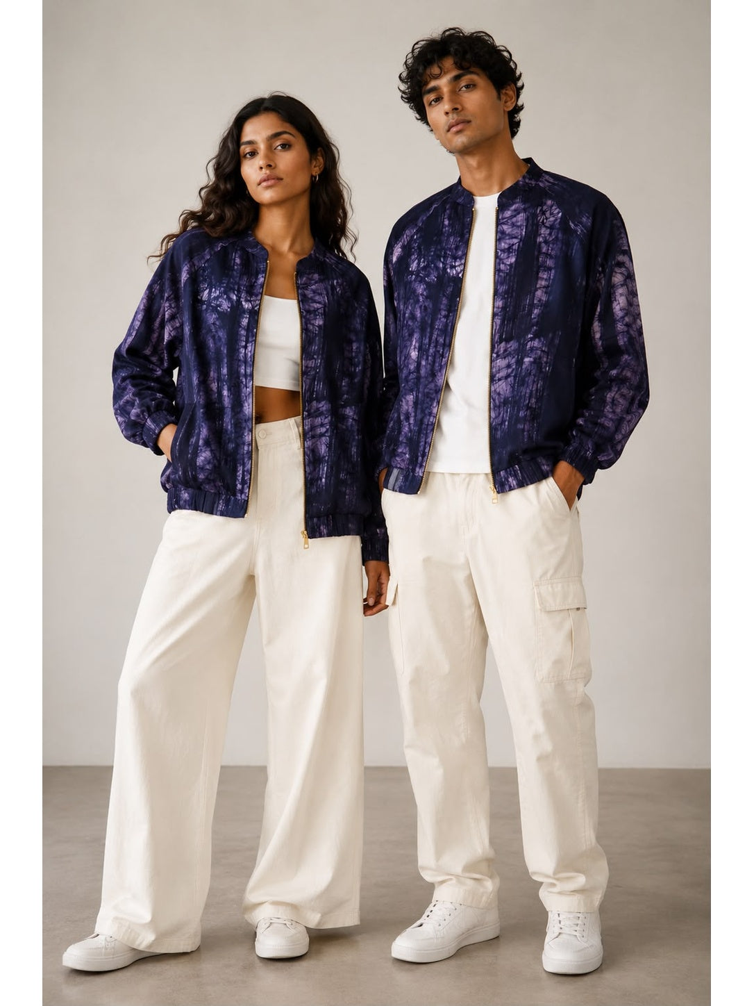 Midnight Drift Batik Bomber Jacket